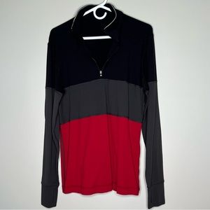 Lululemon Velocity 1/4 Zip Small Red/Gray/Black
